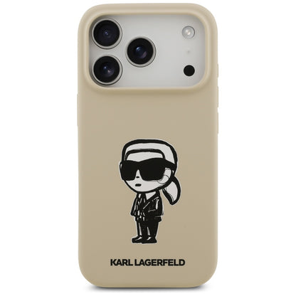 Étui pour Apple iPhone 17 Pro, Karl Lagerfeld, Sketch and Logo Karl, Marron