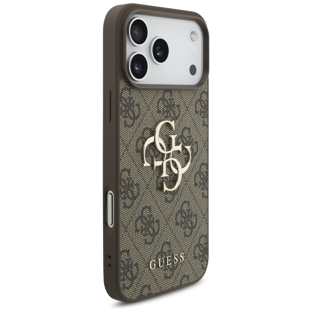 Étui pour Apple iPhone 17 Pro Max, Guess, 4G Classic Logo avec sangle en perle, Marron