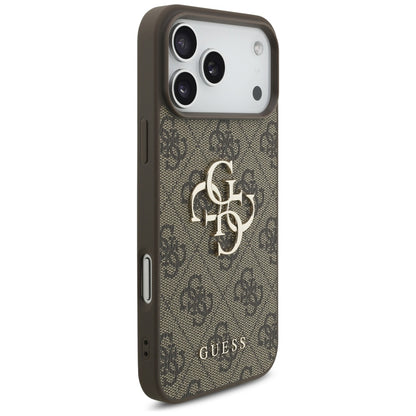 Étui pour Apple iPhone 17 Pro Max, Guess, 4G Classic Logo avec sangle en perle, Marron
