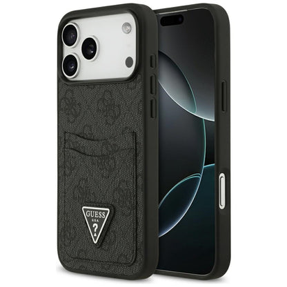 Housse pour Apple iPhone 17 Pro Max, Guess, 4G Double Card Triangle, Noire