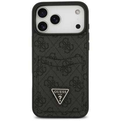 Housse pour Apple iPhone 17 Pro Max, Guess, 4G Double Card Triangle, Noire