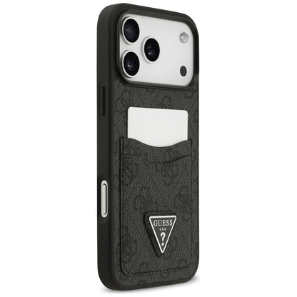 Housse pour Apple iPhone 17 Pro Max, Guess, 4G Double Card Triangle, Noire