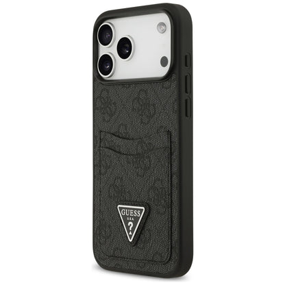 Housse pour Apple iPhone 17 Pro Max, Guess, 4G Double Card Triangle, Noire