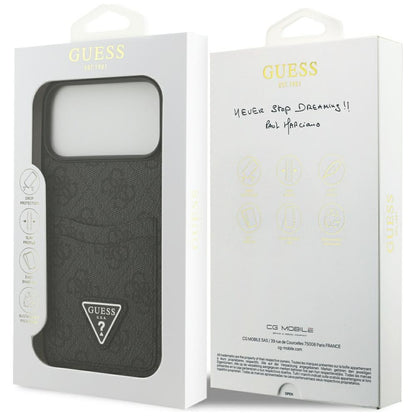 Housse pour Apple iPhone 17 Pro Max, Guess, 4G Double Card Triangle, Noire