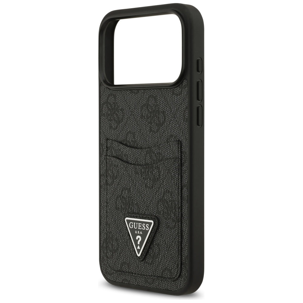 Housse pour Apple iPhone 17 Pro Max, Guess, 4G Double Card Triangle, Noire