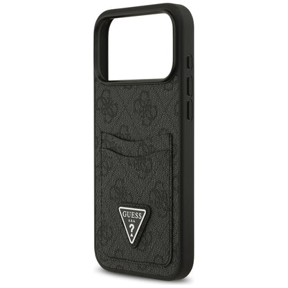 Housse pour Apple iPhone 17 Pro Max, Guess, 4G Double Card Triangle, Noire