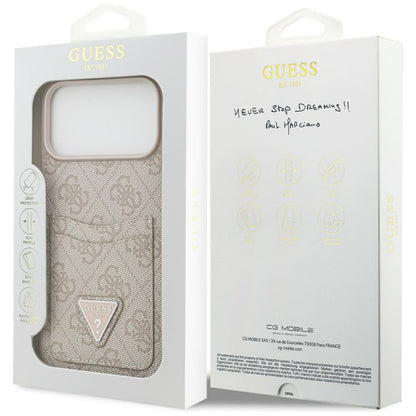 Hülle für Apple iPhone 17 Pro Max, Guess, 4G Double Card Triangle, Rosa