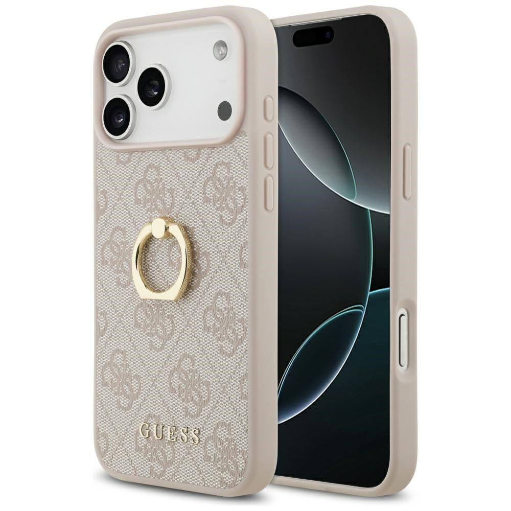 Étui pour Apple iPhone 17 Pro Max, Guess, 4G Ring Stand, Marron