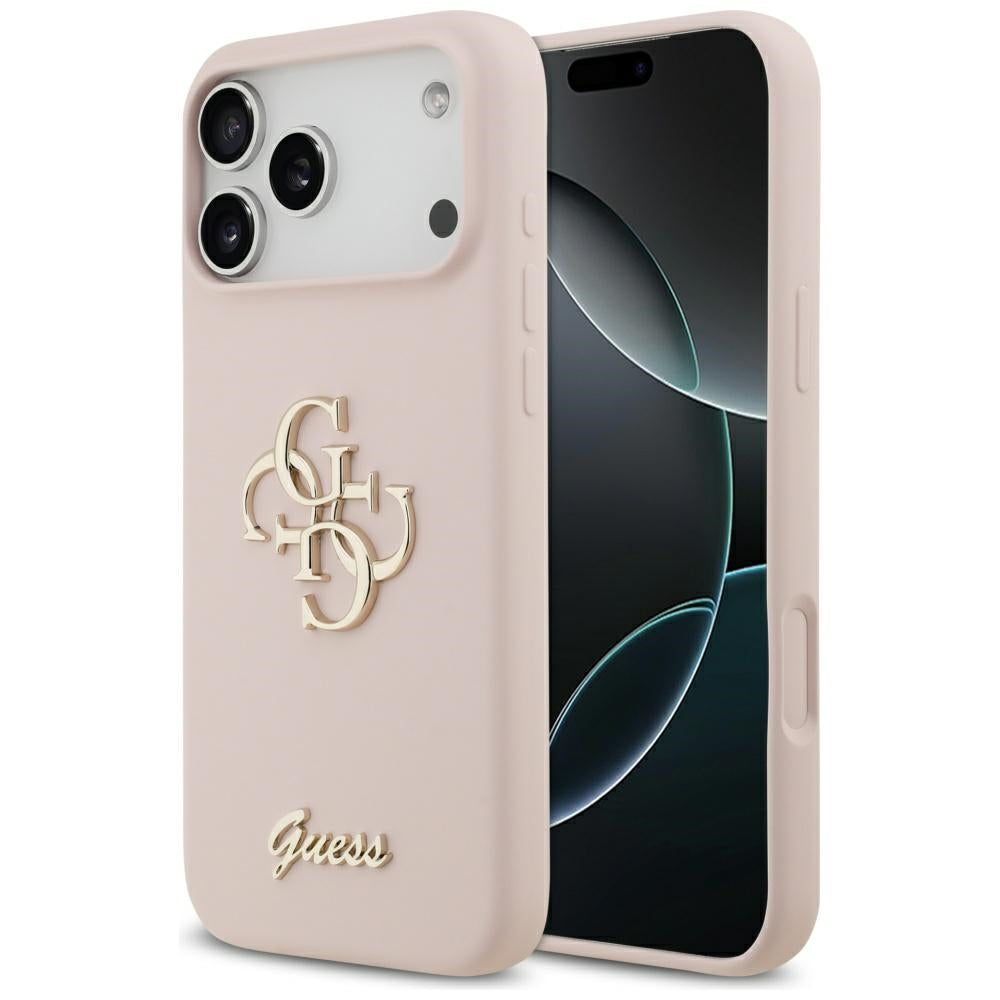 Étui pour Apple iPhone 17 Pro Max, Guess, Big 4G Script, Rose Clair