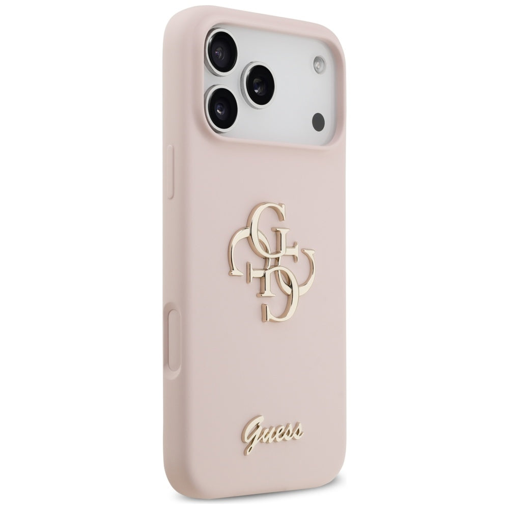 Étui pour Apple iPhone 17 Pro Max, Guess, Big 4G Script, Rose Clair