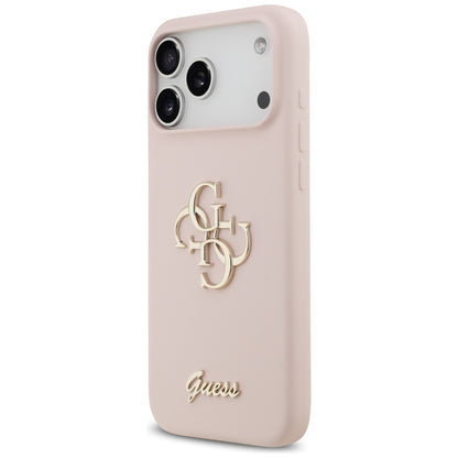 Étui pour Apple iPhone 17 Pro Max, Guess, Big 4G Script, Rose Clair