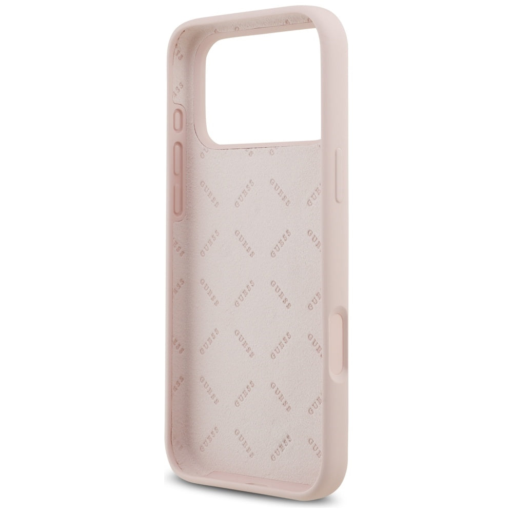 Étui pour Apple iPhone 17 Pro Max, Guess, Big 4G Script, Rose Clair