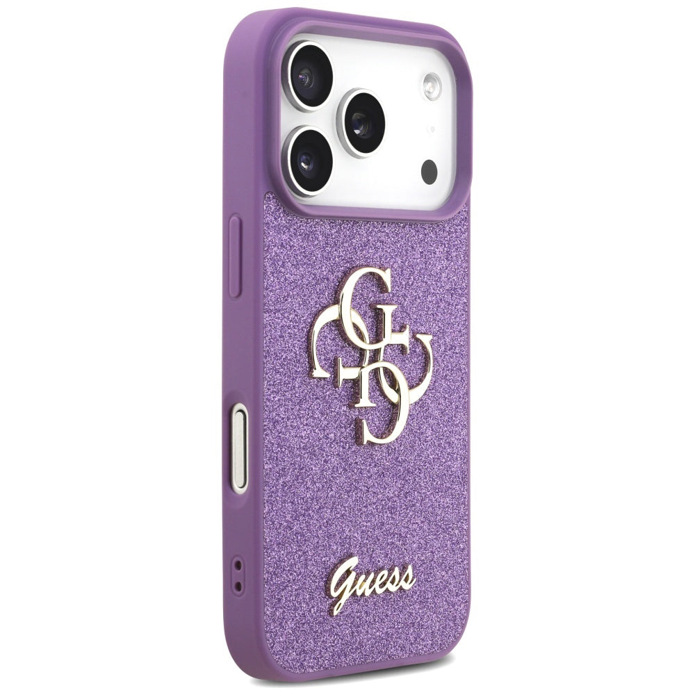 Hülle für Apple iPhone 17 Pro Max, Guess, Fixed Glitter Big 4G, Lila