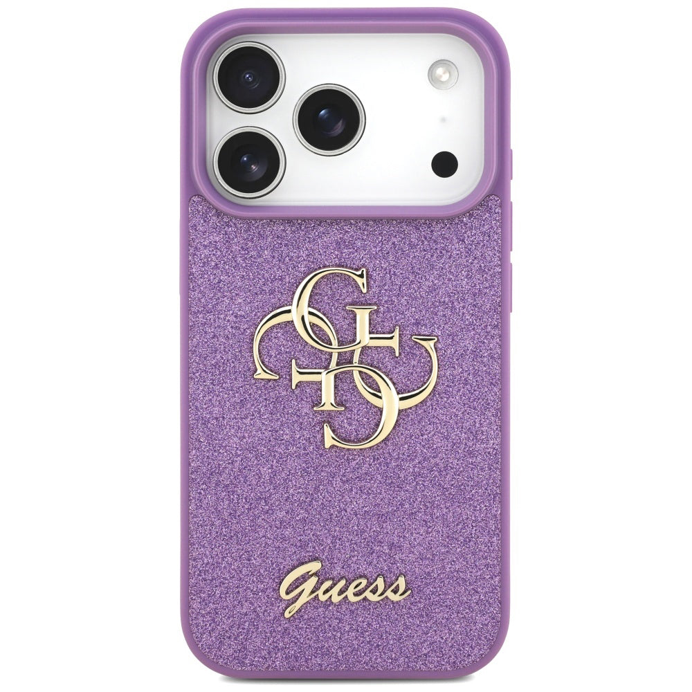 Hülle für Apple iPhone 17 Pro Max, Guess, Fixed Glitter Big 4G, Lila