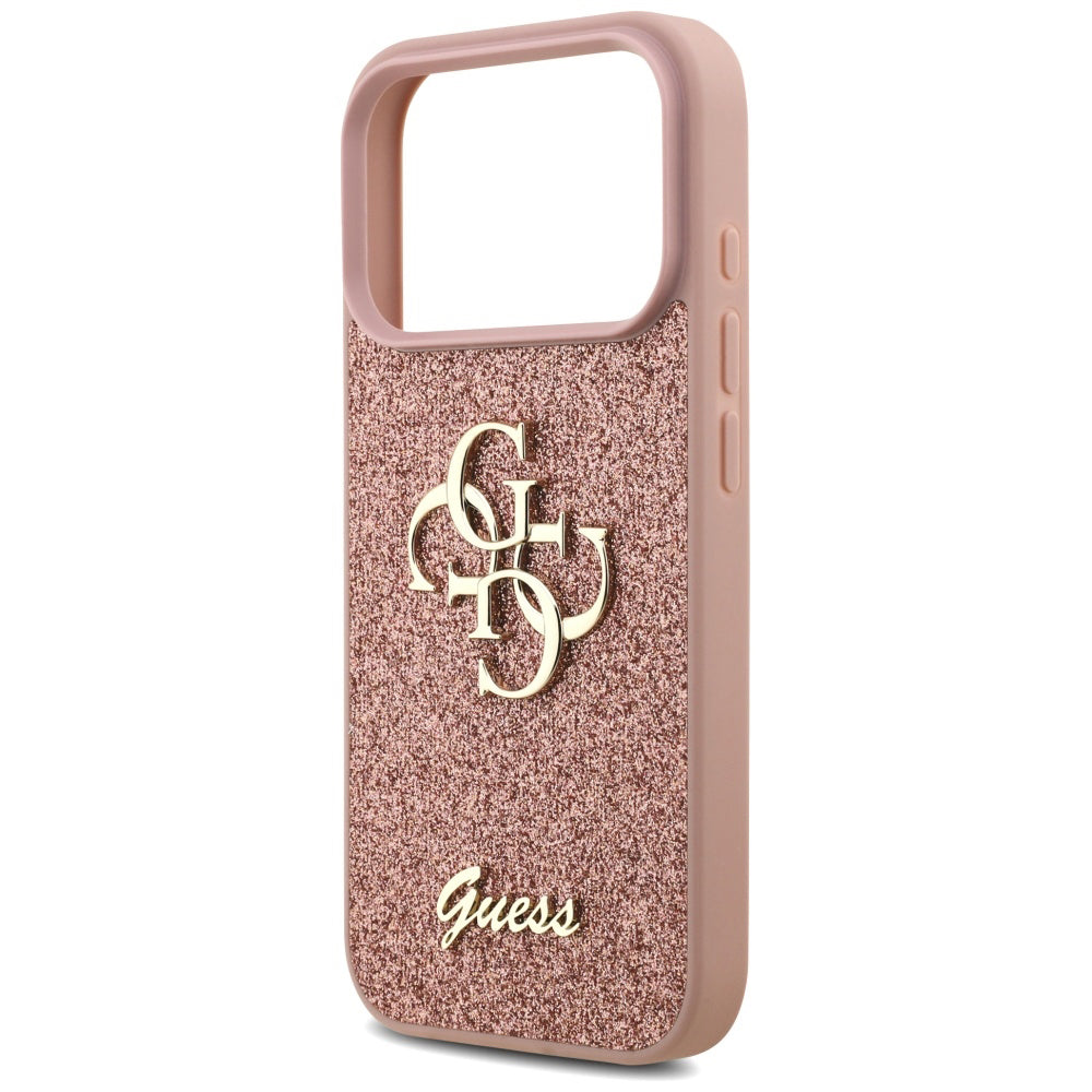 Étui pour Apple iPhone 17 Pro Max, Guess, Fixed Glitter Big 4G, Rose