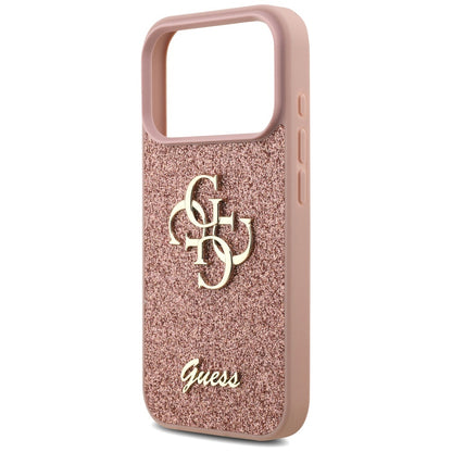 Étui pour Apple iPhone 17 Pro Max, Guess, Fixed Glitter Big 4G, Rose