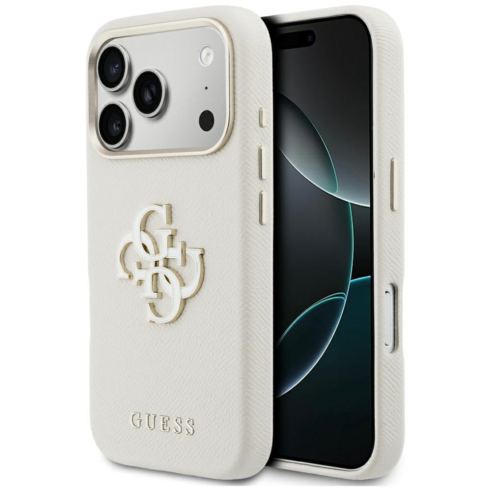 Hülle für Apple iPhone 17 Pro Max, Guess, Resin Logo, Beige
