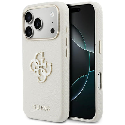 Hülle für Apple iPhone 17 Pro Max, Guess, Resin Logo, Beige