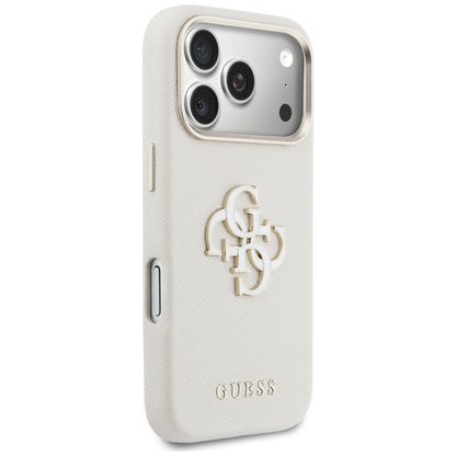 Hülle für Apple iPhone 17 Pro Max, Guess, Resin Logo, Beige