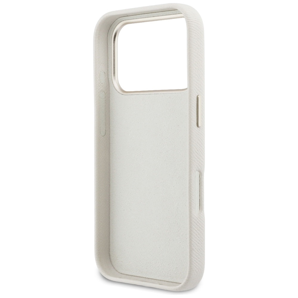 Hülle für Apple iPhone 17 Pro Max, Guess, Resin Logo, Beige