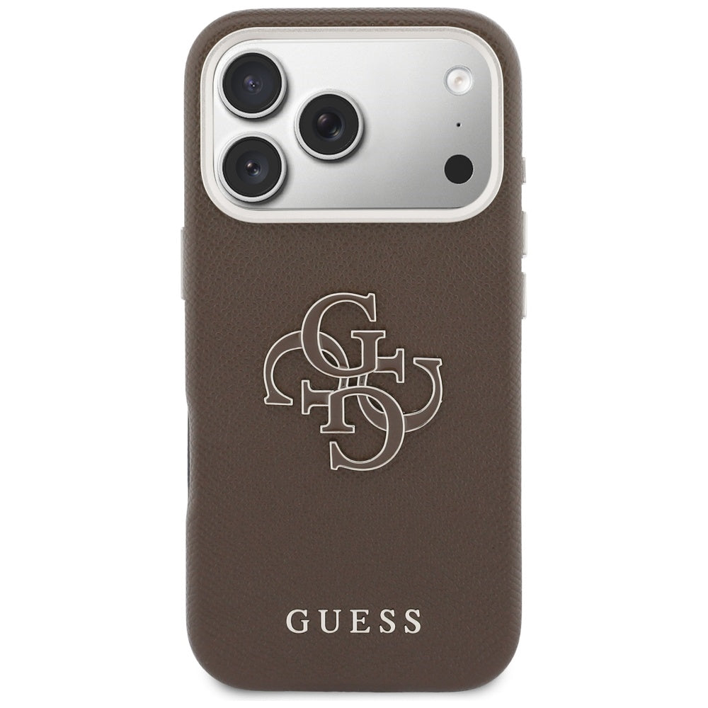 Étui pour Apple iPhone 17 Pro Max, Guess, Logo en Résine, Marron