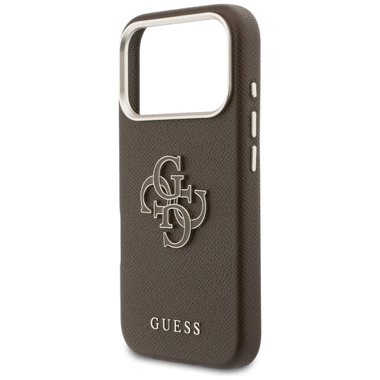 Étui pour Apple iPhone 17 Pro Max, Guess, Logo en Résine, Marron