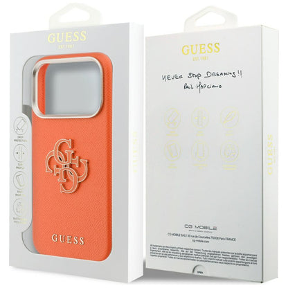 Housse pour Apple iPhone 17 Pro Max, GUESS, Logo Résine, Orange