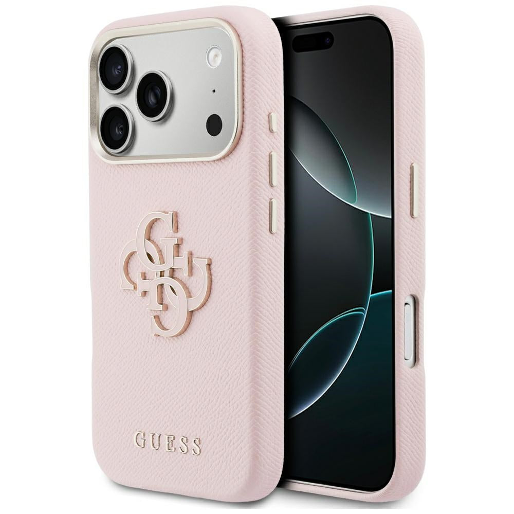 Étui pour Apple iPhone 17 Pro Max, Guess, Logo Résine, Rose