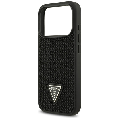 Housse pour Apple iPhone 17 Pro Max, Guess, Logo Triangle en Strass, Noire
