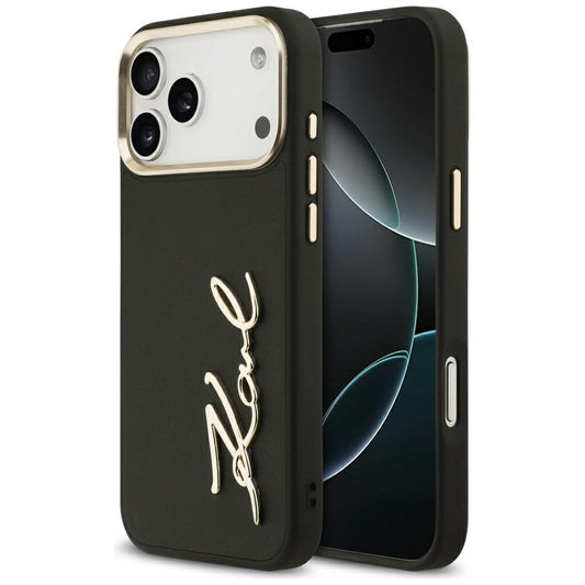 Hülle für Apple iPhone 17 Pro Max, Karl Lagerfeld, Script Logo, Schwarz