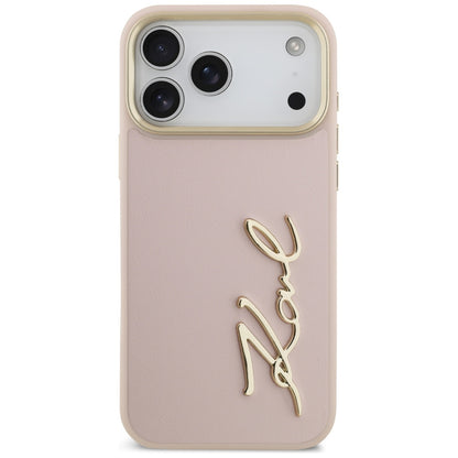 Étui pour Apple iPhone 17 Pro Max, Karl Lagerfeld, Script Logo, Rose