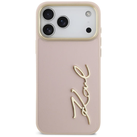 Hülle für Apple iPhone 17 Pro Max, Karl Lagerfeld, Script Logo, Rosa