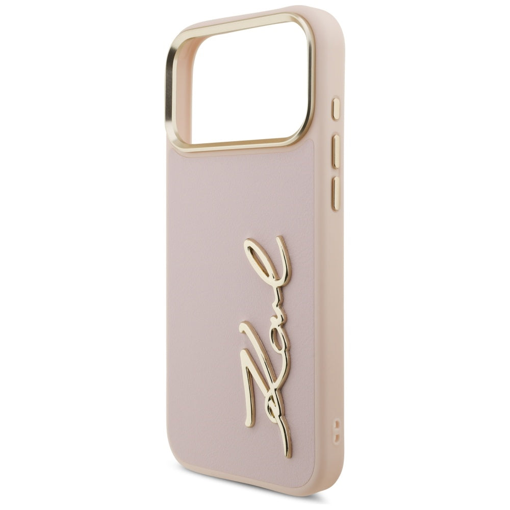 Étui pour Apple iPhone 17 Pro Max, Karl Lagerfeld, Script Logo, Rose