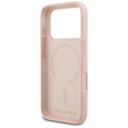 Hülle für Apple iPhone 17 Pro Max, Karl Lagerfeld, Sketch und Logo Karl, Rosa