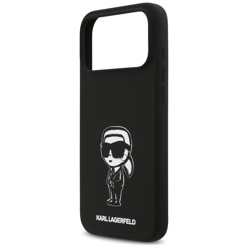 Case for Apple iPhone 17 Pro Max, Karl Lagerfeld, Sketch and Logo Karl, Black