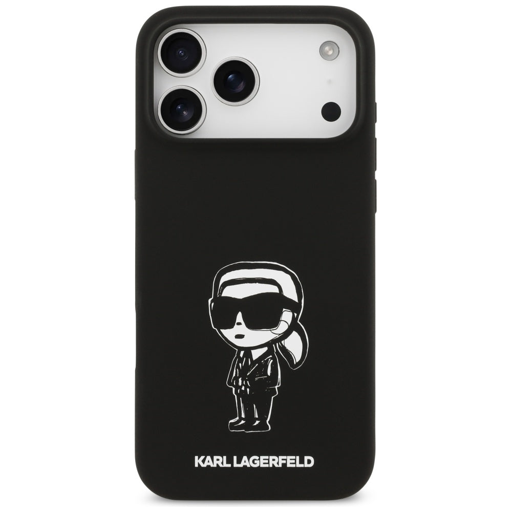 Case for Apple iPhone 17 Pro Max, Karl Lagerfeld, Sketch and Logo Karl, Black