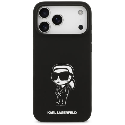 Case for Apple iPhone 17 Pro Max, Karl Lagerfeld, Sketch and Logo Karl, Black