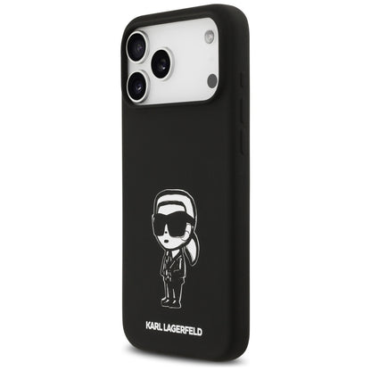 Case for Apple iPhone 17 Pro Max, Karl Lagerfeld, Sketch and Logo Karl, Black