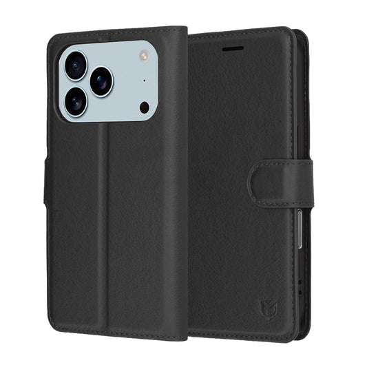 Étui pour Apple iPhone 17 Pro Max, Techsuit, Leather Folio, Noir