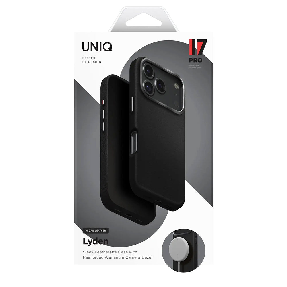 Étui pour Apple iPhone 17 Pro Max, UNIQ, Lyden Leatherette, Gris