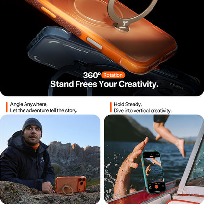 Hülle für Apple iPhone 17 Pro, Torras, Ostand Spin Air, Blau