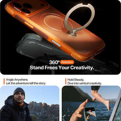 Hülle für Apple iPhone 17 Pro, Torras, Ostand Spin Air, Grau