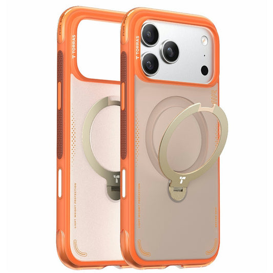 Étui pour Apple iPhone 17 Pro, Torras, Ostand Spin Air, Orange