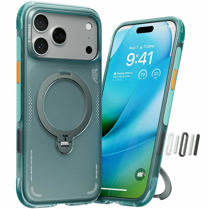 Case for Apple iPhone 17 Pro, Torras, Ostand Spin Air, Green