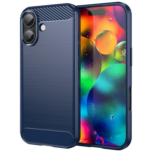 Housse pour Apple iPhone 17, Techsuit, Carbone, Bleue