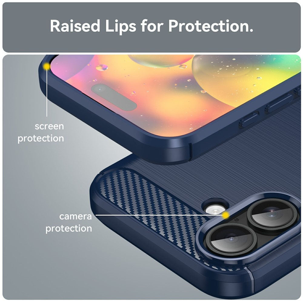 Housse pour Apple iPhone 17, Techsuit, Carbone, Bleue