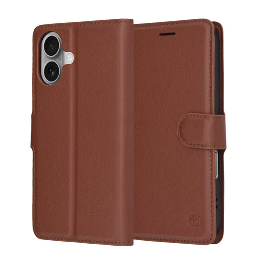 Hülle für Apple iPhone 17, Techsuit, Leather Folio, Braun