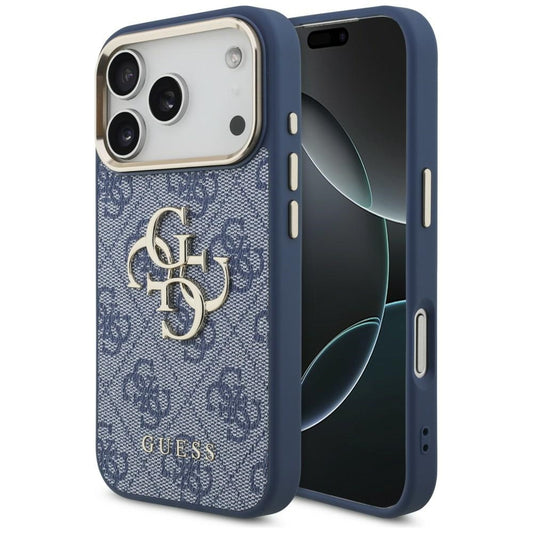 Hülle für Apple iPhone 18 Pro / 17 Pro, Guess, 4G Big Classic Logo, Blau