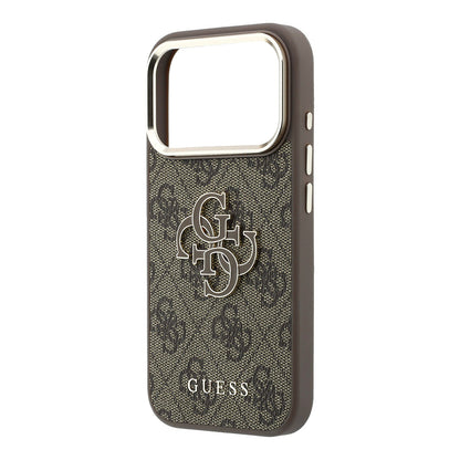 Coque pour Apple iPhone 18 Pro / 17 Pro, Guess, Logo Résine 4G Grand, Marron