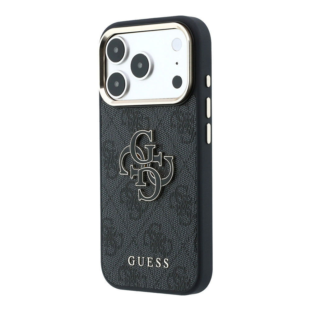 Coque pour Apple iPhone 18 Pro / 17 Pro, Guess, Logo Résine 4G Grand, Noire
